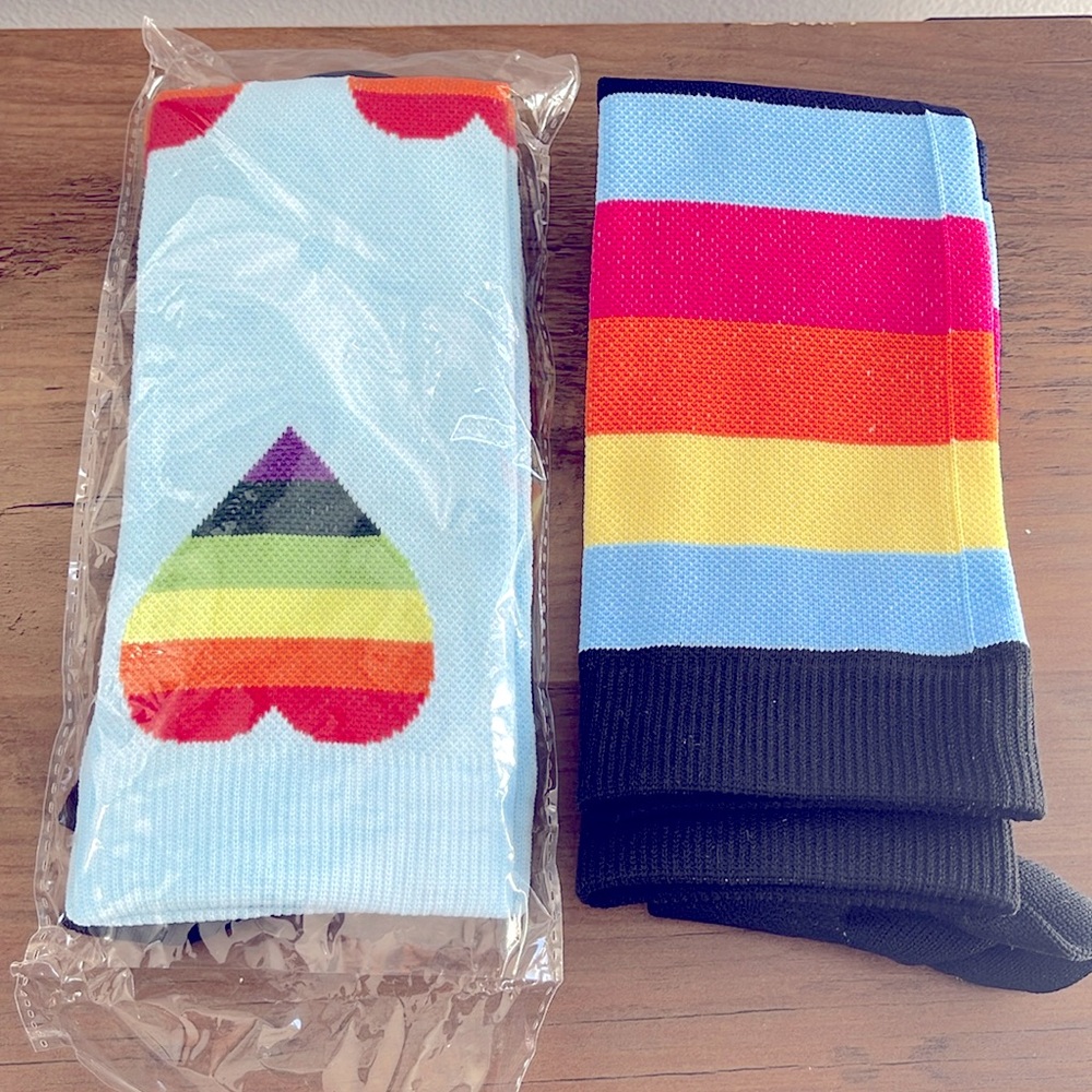 2 pair of Socks multicolor rainbow size L/XL